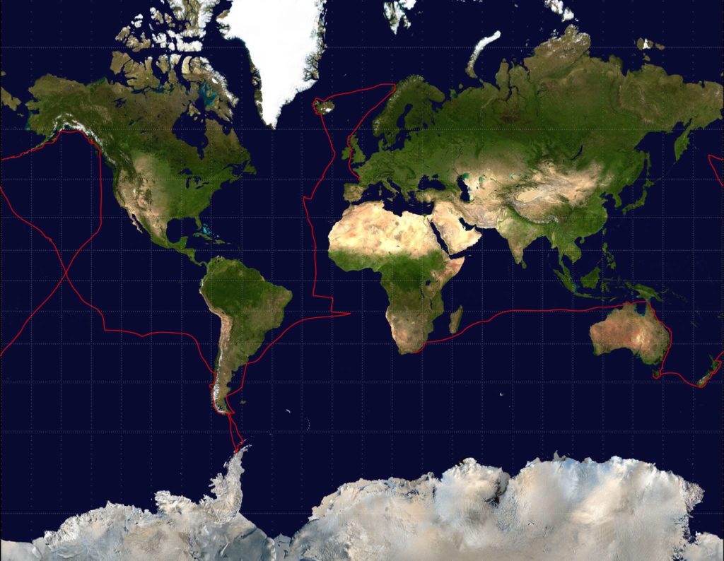 The route of the sloop Yarra